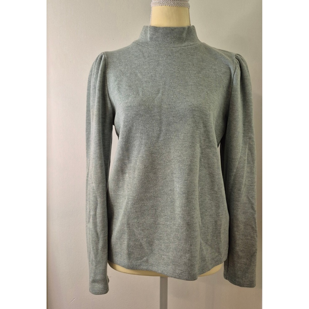 Madewell (Re)sourced Plush Mockneck Puff-Sleeve Sweater Quiet Luxury Sustainable